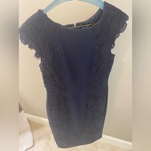 Maggy London Navy Blue Lace Shift Dress - size 4P